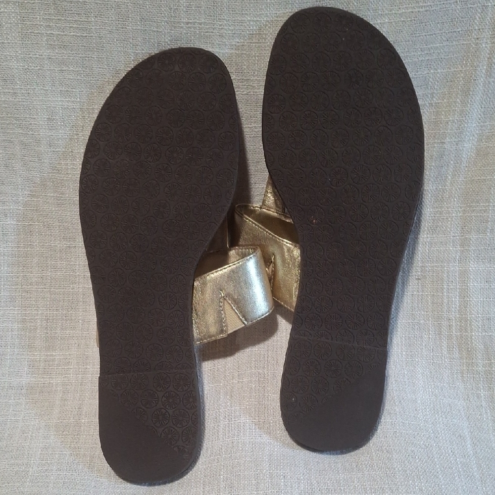 Lilly Pulitzer Gold Slide Sandals Size 8 - Picture 6 of 8